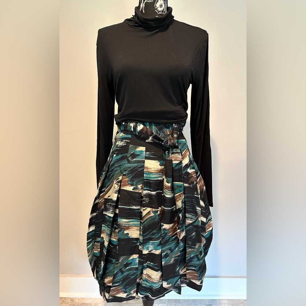 Vintage graphic paint brush stroke skirt